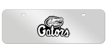 FLORIDA (GATORS) CHROME EMBLEM 3D MIRROR MID-SIZE LICENSE PLATE