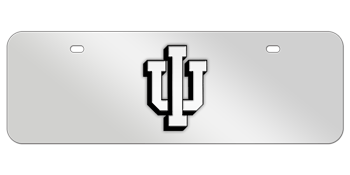 INDIANA CHROME EMBLEM 3D MIRROR MID-SIZE LICENSE PLATE