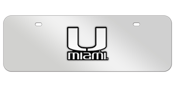 MIAMI CHROME EMBLEM 3D MIRROR MID-SIZE LICENSE PLATE