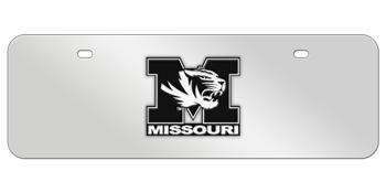 MISSOURI CHROME EMBLEM 3D MIRROR MID-SIZE LICENSE PLATE