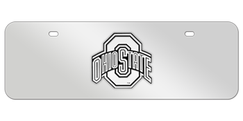 OHIO STATE CHROME EMBLEM 3D MIRROR MID-SIZE LICENSE PLATE