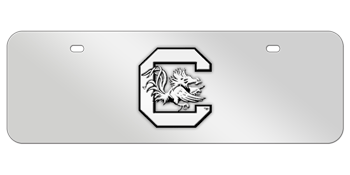 SOUTH CAROLINA CHROME EMBLEM 3D MIRROR MID-SIZE LICENSE PLATE