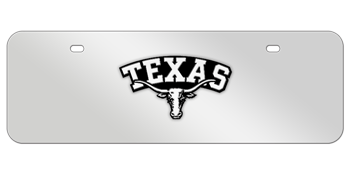 TEXAS CHROME EMBLEM 3D MIRROR MID-SIZE LICENSE PLATE