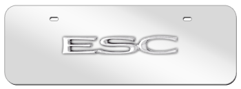 ESC CHROME NAME 3D MIRROR MID-SIZE LICENSE PLATE