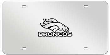 DENVER BRONCOS NFL (NATIONAL FOOTBALL LEAGUE) CHROME EMBLEM 3D MIRROR LICENSE PLATE