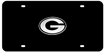 GREEN BAY PACKERS NFL (NATIONAL FOOTBALL LEAGUE) CHROME EMBLEM 3D BLACK LICENSE PLATE