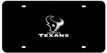 HOUSTON TEXANS NFL (NATIONAL FOOTBALL LEAGUE) CHROME EMBLEM 3D BLACK LICENSE PLATE