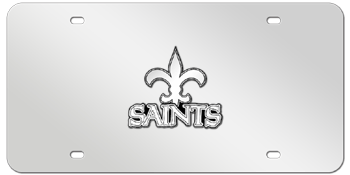 NEW ORLEANS SAINTS NFL (NATIONAL FOOTBALL LEAGUE) CHROME EMBLEM 3D MIRROR LICENSE PLATE