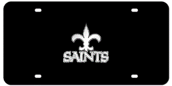 NEW ORLEANS SAINTS NFL (NATIONAL FOOTBALL LEAGUE) CHROME EMBLEM 3D BLACK LICENSE PLATE