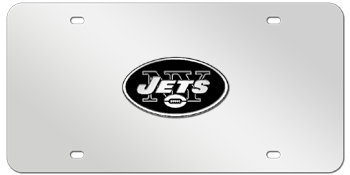 NEW YORK JETS NFL (NATIONAL FOOTBALL LEAGUE) CHROME EMBLEM 3D MIRROR LICENSE PLATE