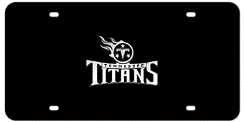 TENNESSEE TITANS NFL (NATIONAL FOOTBALL LEAGUE) CHROME EMBLEM 3D BLACK LICENSE PLATE