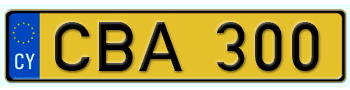 CYPRUS (GREEK CYPRUS) EURO (EEC) LICENSE PLATE ISSUED FROM MAY 1, 2004 TO PRESENT -- EMBOSSED WITH YOUR CUSTOM NUMBER