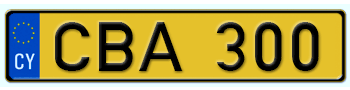 CYPRUS (GREEK CYPRUS) EURO (EEC) LICENSE  PLATE ISSUED FROM MAY 1, 2004 TO PRESENT -- 