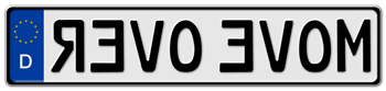 GERMAN LICENSE PLATE EUROPEAN WITH YOUR CUSTOM NUMBER EMBOSSED IN REVERSE