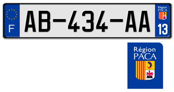 FRANCE REGION (PROVENCE-ALPES-COTE-D'AZUR) 2009 ISSUE EURO (EEC) LICENSE PLATE PERFECT FOR YOUR BUGATTI, CITROËN, RENAULT, PEUGEOT, OR SIMCA -- EMBOSSED WITH YOUR CUSTOM NUMBER