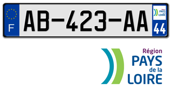 FRANCE REGION (PAYS-DE-LA-LOIRE) 2009 ISSUE EURO (EEC) LICENSE PLATE PERFECT FOR YOUR BUGATTI, CITROÃ‹N, RENAULT, PEUGEOT, OR SIMCA -- 