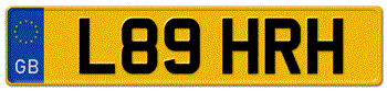 BRITAIN/UK EURO (EEC) REAR LICENSE PLATE ISSUED AFTER SEPTEMBER 2001 TO PRESENT FOR YOUR AUSTIN, BENTLEY, JAGUAR, LAND ROVER,     MINI, MG OR ROLLS ROYCE -