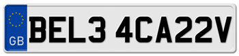 BRITAIN/UK EURO (EEC) 11 CHARACTER FRONT LICENSE PLATE ISSUED AFTER SEPTEMBER 2001 TO PRESENT FOR YOUR AUSTIN, BENTLEY, JAGUAR, LAND ROVER, MINI, MG OR ROLLS ROYCE -EMBOSSED WITH YOUR CUSTOM NUMBER