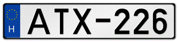 HUNGARY EURO (EEC) LICENSE PLATE ISSUED FROM MAY 1, 2004 TO PRESENT -- 