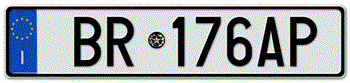 ITALY EURO (EEC) REAR LICENSE PLATE PERFECT