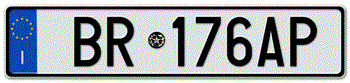 ITALY EURO (EEC) REAR LICENSE  PLATE PERFECT