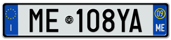 ITALY - PROVINCE OF MESSINA (ME) EURO (EEC) REAR LICENSE PLATE WITH REGISTRATION DATE 09. PERFECT FOR YOUR FIAT, LAMBORGHINI, BUGATTI, OR ALFA ROMEO -- EMBOSSED WITH YOUR CUSTOM NUMBER