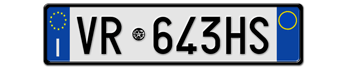 ITALY FRONT LICENSE PLATE - PERFECT FOR YOUR FIAT, LAMBORGHINI, BUGATTI, OR ALFA ROMEO -- EMBOSSED WITH YOUR CUSTOM NUMBER