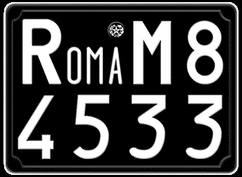 ITALY PROVINCE OF ROME(ROMA) - ALTERNATIVE VERSION -EURO SQUARE LICENSE  PLATE ISSUED BETWEEN 1932 TO 1976. PERFECT FOR YOUR FERRARI, FIAT, LAMBORGHINI, BUGATTI, OR ALFA ROMEO -- 