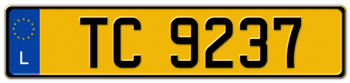 LUXEMBOURG EURO (EEC) LICENSE  PLATE ISSUED FROM JANUARY 1, 2007 TO PRESENT -- 