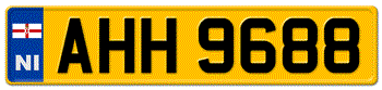 NORTHERN IRELAND EURO REAR LICENSE PLATE ISSUED AFTER SEPTEMBER 2001 TO PRESENT FOR YOUR AUSTIN, BENTLEY, JAGUAR, LAND ROVER, MINI, MG OR ROLLS ROYCE -