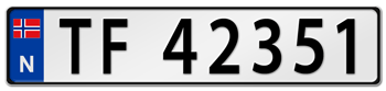 NORWAY EURO LICENSE PLATE - EMBOSSED WITH YOUR CUSTOM NUMBER