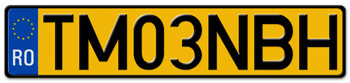 ROMANIA EURO (EEC) LICENSE  PLATE ISSUED FROM JANUARY 1, 2007 TO PRESENT -- 