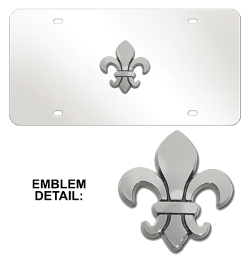 FLEUR-DE-LIS CHROME EMBLEM 3D MIRROR LICENSE PLATE