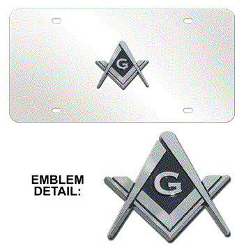 MASON CHROME EMBLEM 3D MIRROR LICENSE PLATE