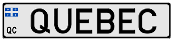 QUEBEC EUROSTLYE LICENSE  PLATE - EMBOSSED WITH YOUR CUSTOM NUMBER