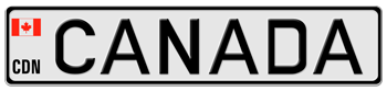 CANADA EUROSTLYE LICENSE  PLATE - EMBOSSED WITH YOUR CUSTOM NUMBER