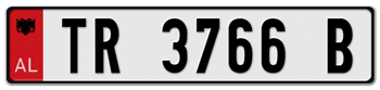 ALBANIA EURO LICENSE PLATE -- EMBOSSED WITH YOUR CUSTOM NUMBER