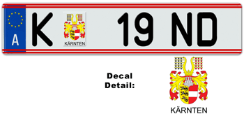 AUSTRIA(CARINTHIA) LICENSE  PLATE EURO (EEC)-- 