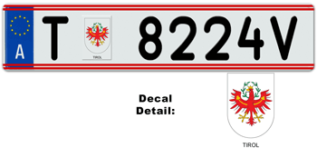 AUSTRIA(TYROL) LICENSE PLATE EURO (EEC)-- 