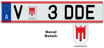 AUSTRIA(VORARLBERG) LICENSE PLATE EURO (EEC)-- 