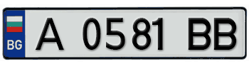 BULGARIA EURO LICENSE PLATE -- 