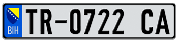 BOSNIA EURO LICENSE PLATE - 