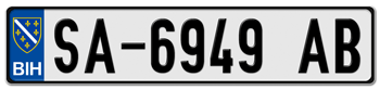 BOSNIA TRADITIONAL SHIELD EURO LICENSE PLATE - 