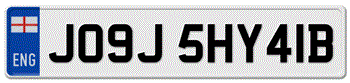 ENGLAND LICENSE PLATE FRONT 11 CHARACTER -EMBOSSED WITH YOUR CUSTOM NUMBER