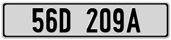 FRANCE EURO REFLECTIVE WHITE FRONT LICENSE  PLATE ISSUED 1993 - 2000 -EMBOSSED WITH YOUR CUSTOM NUMBER
