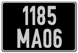 FRANCE EURO SQUARE LICENSE PLATE ISSUED BETWEEN 1901 TO 1992 PERFECT FOR YOUR BUGATTI, CITROËN, RENAULT, PEUGEOT, OR SIMCA -- EMBOSSED WITH YOUR CUSTOM NUMBER