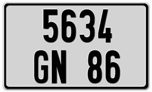 France License Plates Fonts