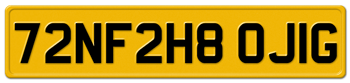 BRITAIN/UK EURO 12 CHARACTER REAR LICENSE PLATE ISSUED BETWEEN 1973 AND 2001 FOR YOUR AUSTIN, BENTLEY, JAGUAR, LAND ROVER, MINI, MG OR ROLLS ROYCE -EMBOSSED WITH YOUR CUSTOM NUMBER