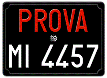 ITALY PROVA EURO SQUARE LICENSE PLATE ISSUED BETWEEN 1933 TO 1975. PERFECT FOR YOUR FERRARI, FIAT, LAMBORGHINI, BUGATTI, OR ALFA ROMEO - EMBOSSED WITH YOUR CUSTOM NUMBER