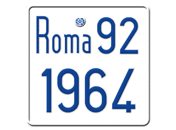 ROMA ITALY EURO MOPED LICENSE PLATE - 